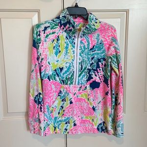 Lilly Pulitzer popover in multi color cotton 1/2 zip XS